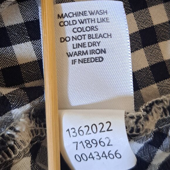 J Jill Gingham Black White Button Down Sz L - Picture 7 of 8